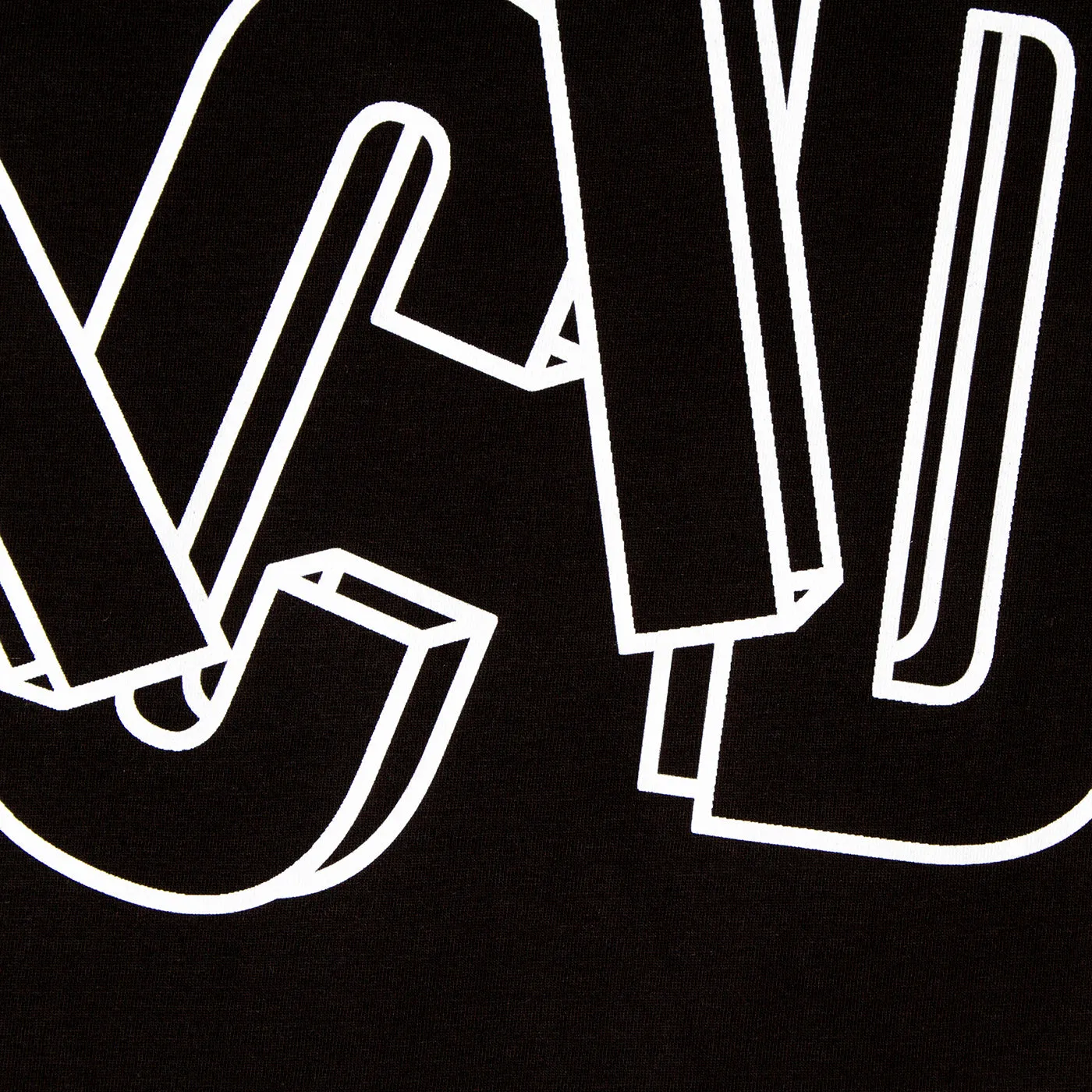 3D Acid Letter Back Print - Tshirt - Black