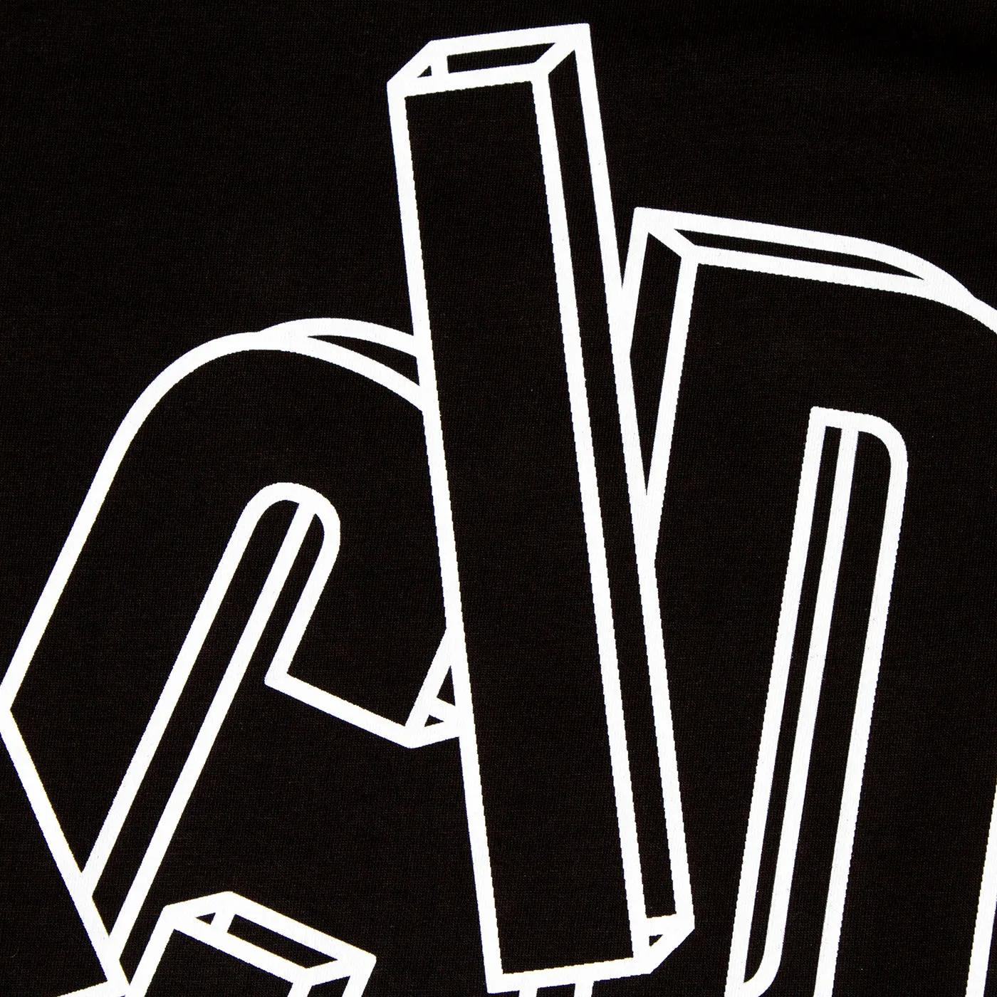 3D Acid Letter Back Print - Tshirt - Black