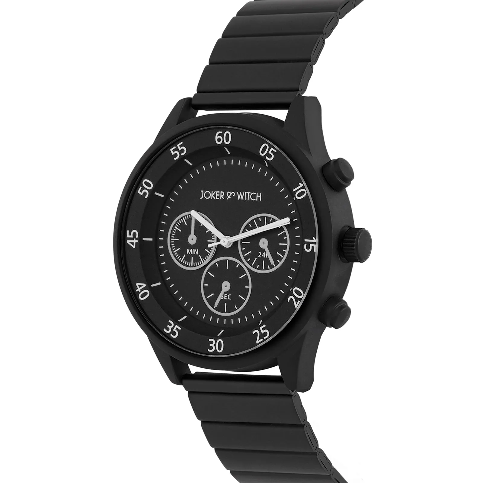 Ajax All Black Metallic Strap Watch