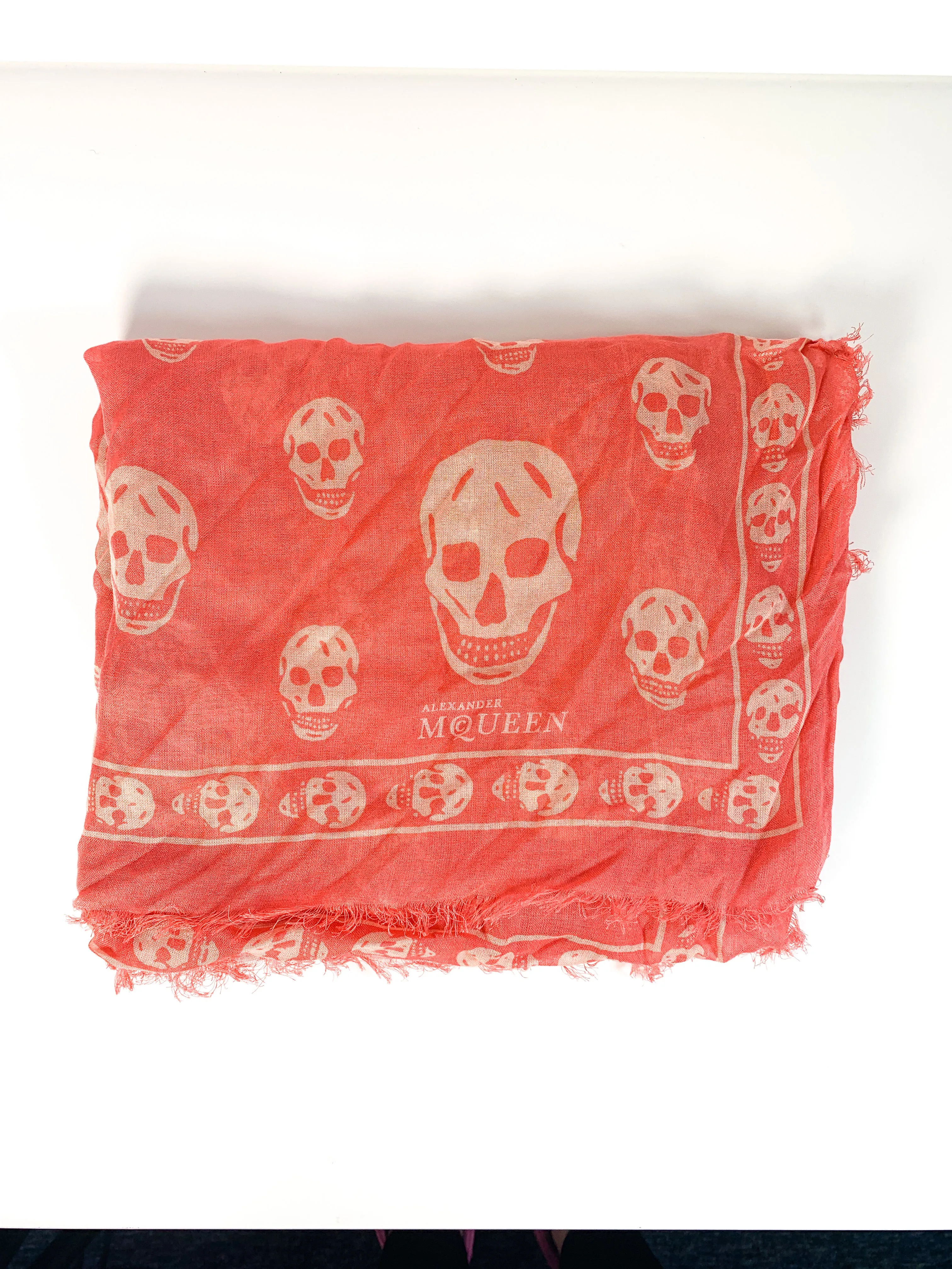 Alexander McQueen Scarf Coral/Ivory