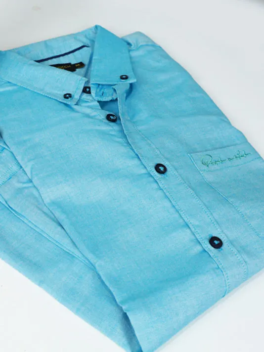 Aqua Blue Oxford Casual shirt