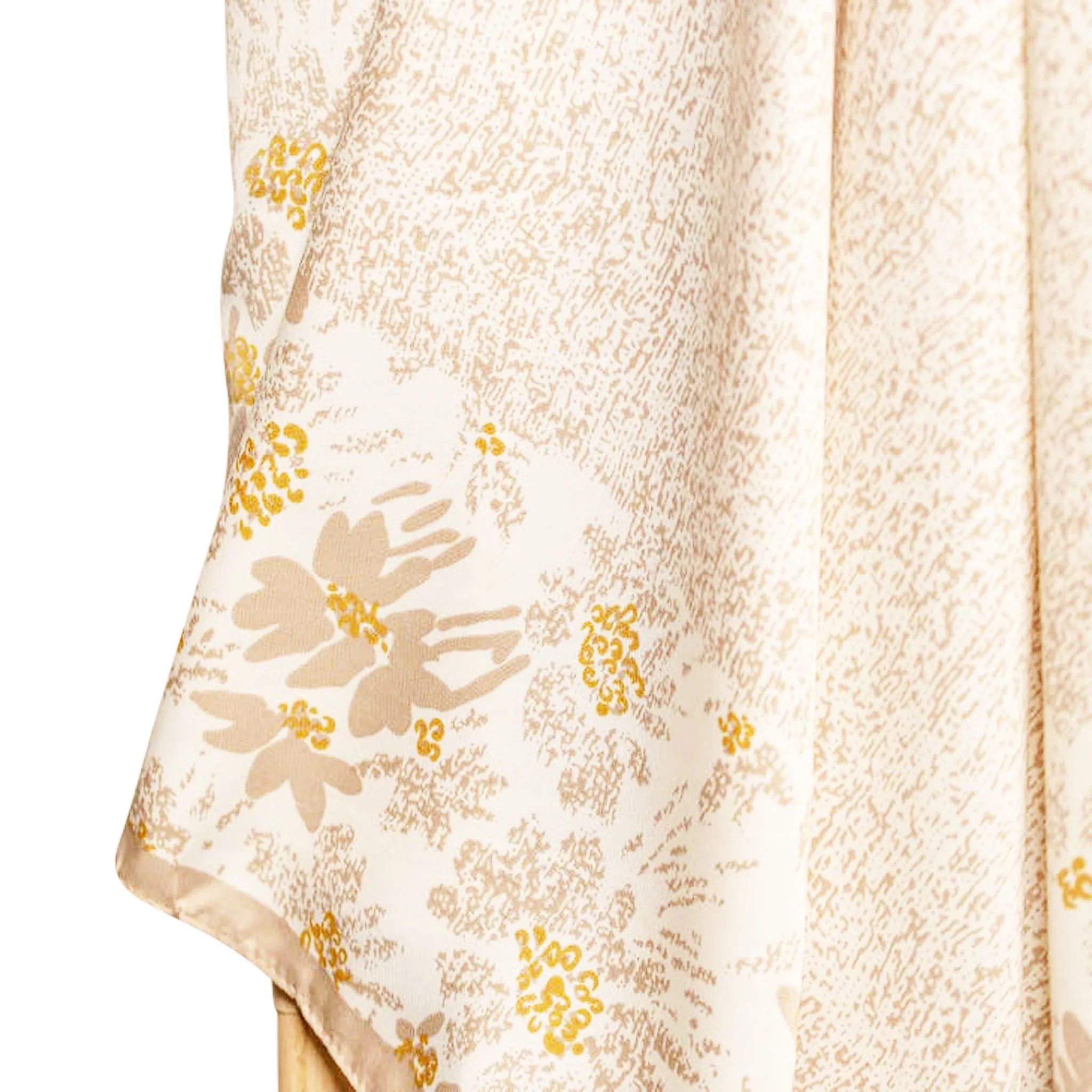 Avenue Zoe Floral Speckled Printed Silky Bandana Scarf in Beige