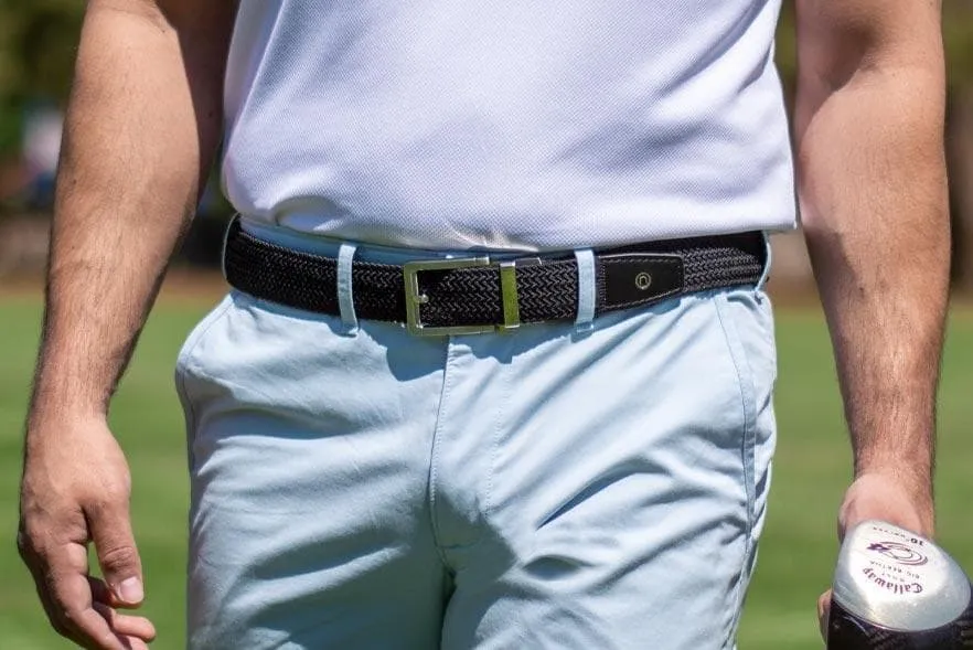 Braided Black, 1 3/8 Strap, Golf Belt