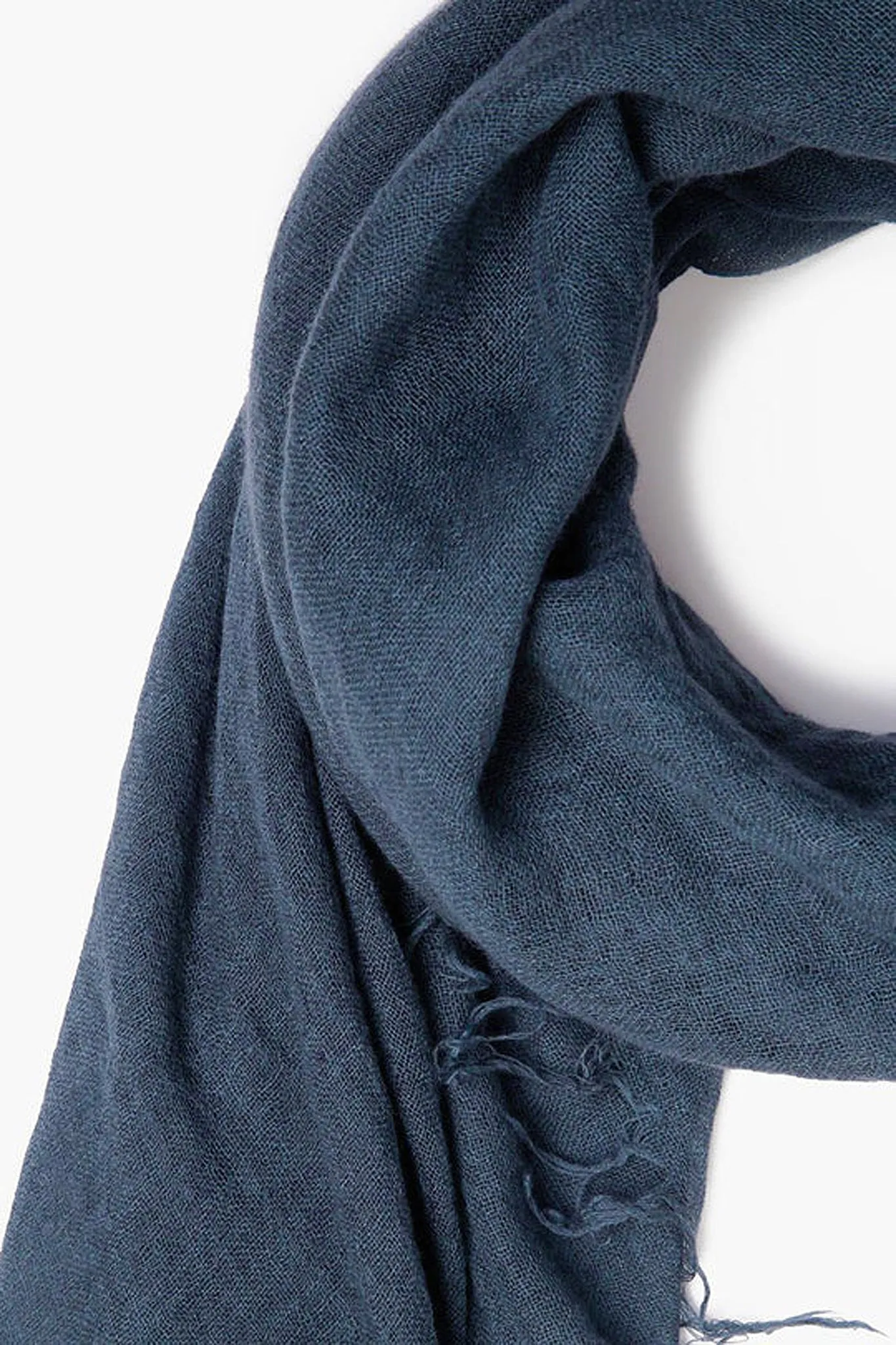 Chan Luu Cashmere and Silk Solid Scarf in Indigo Blue