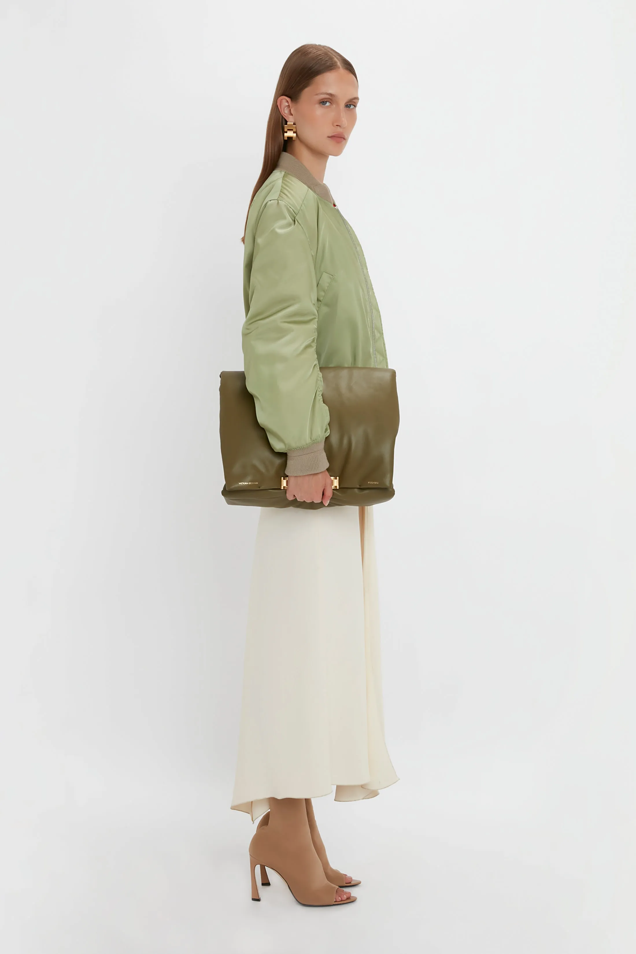 Cropped Bomber Jacket In Avocado