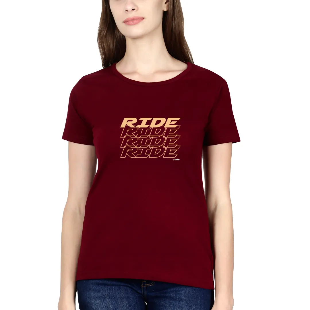 Cyclop Women's  Ride Ride Ride Cycling T-Shirt