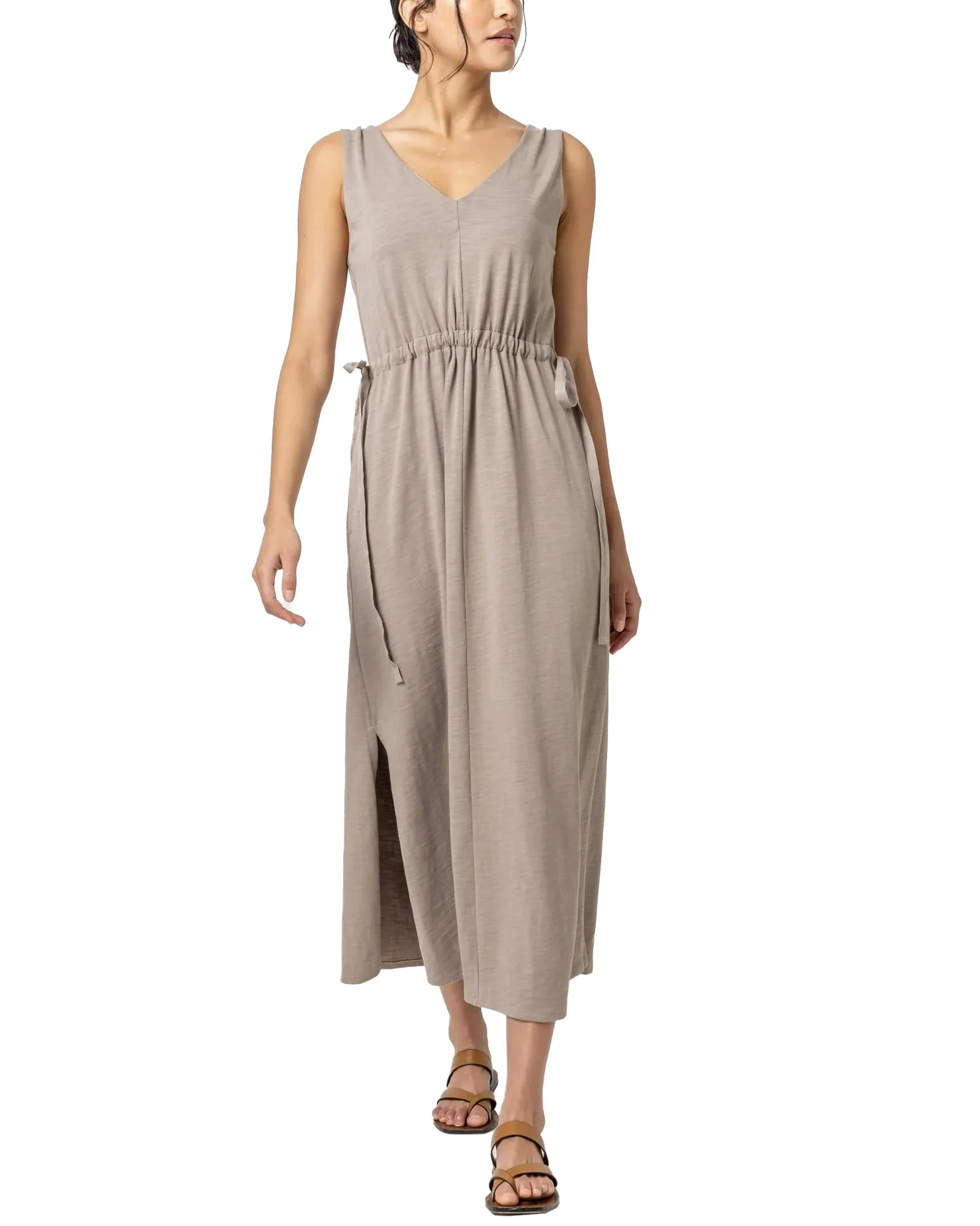 Drawcord Waist Maxi Dress (Driftwood)