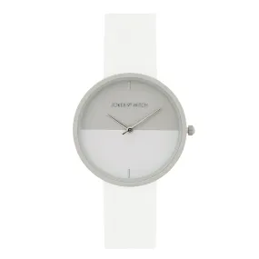 Duet Serenity White Silicone Strap Dual Tone Watch