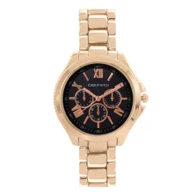 Ella Black Dial Rosegold Watch