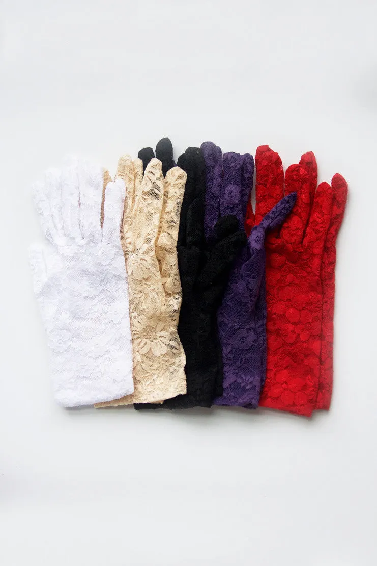 Gracie Lace Gloves - Red