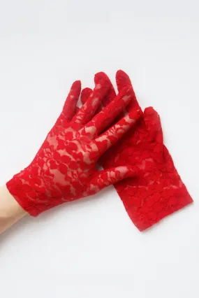 Gracie Lace Gloves - Red