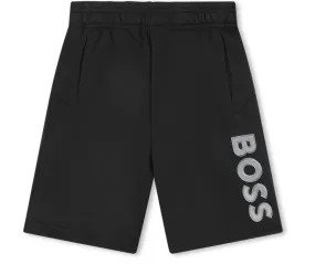 Hugo Boss Boys Black Fleece Shorts_ J50756-09B