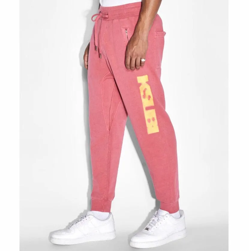 Ksubi Pixel Sign Restore Trak Sundown Sweatpants (Red) MSP23PA007