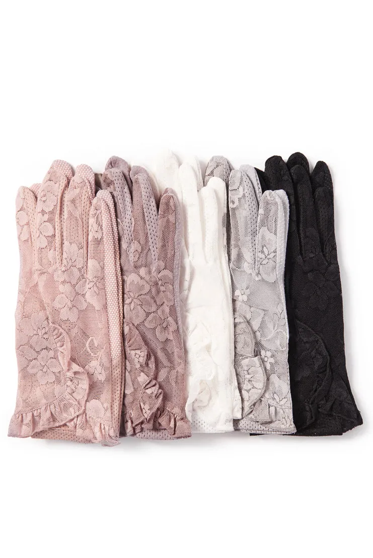 Lacey Floral Overlay Lace Gloves