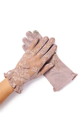 Lacey Floral Overlay Lace Gloves