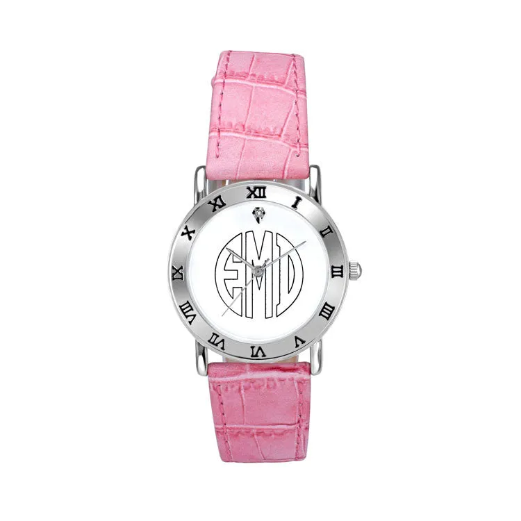 Ladies Classic Outline Block Monogram Watch