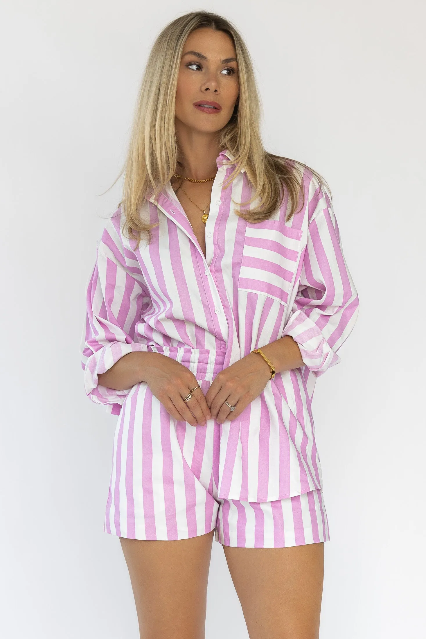 Nicole Pink Striped Set