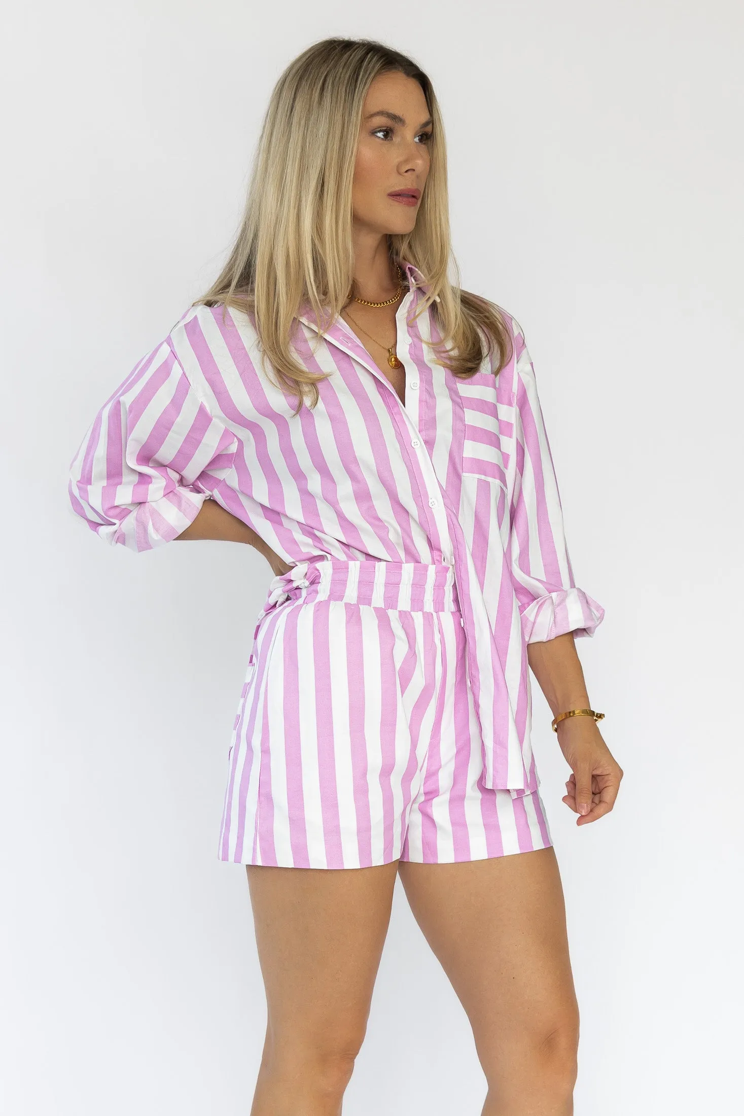 Nicole Pink Striped Set