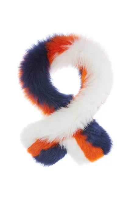 Pollypop Fox Scarf, White/Orange/Navy