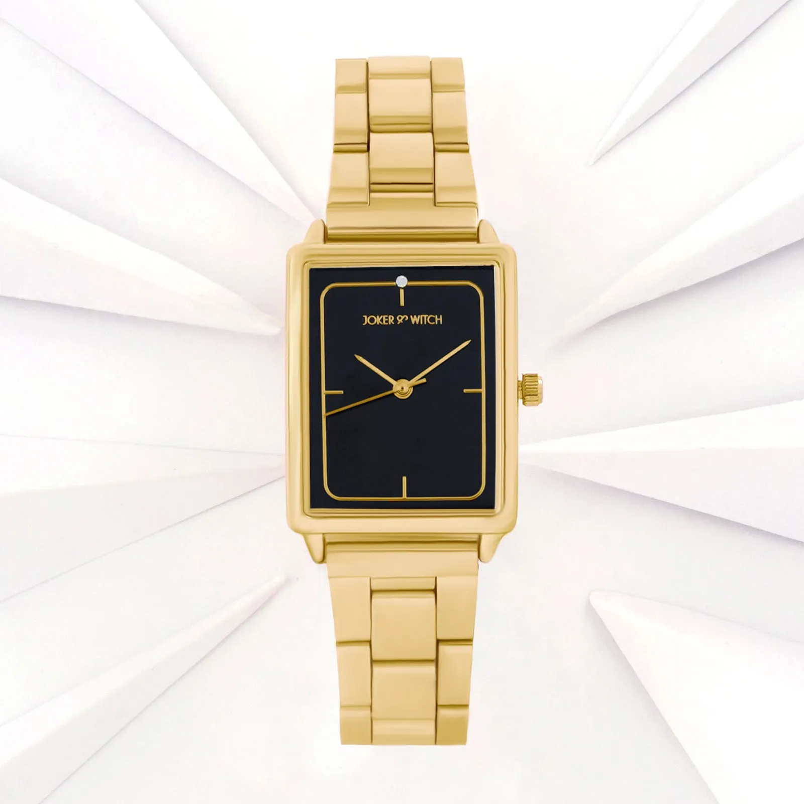 Quad Black Dial Gold Metallic Strap Watch