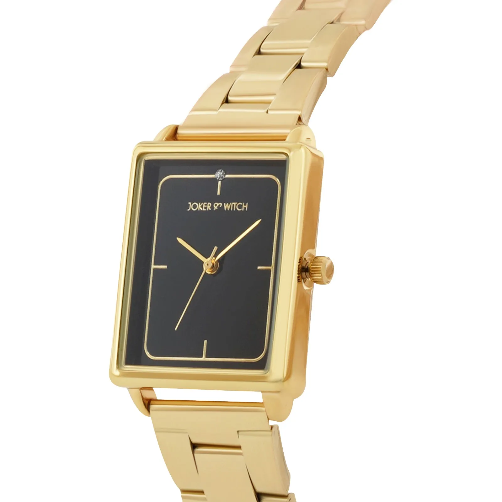 Quad Black Dial Gold Metallic Strap Watch