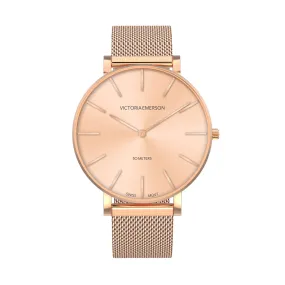 Rose Gold Sunburst Watch