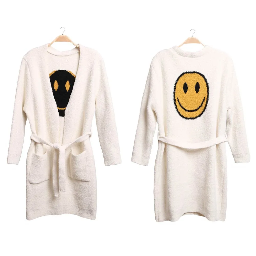 Smile Accented Side Pocket Belt Robe