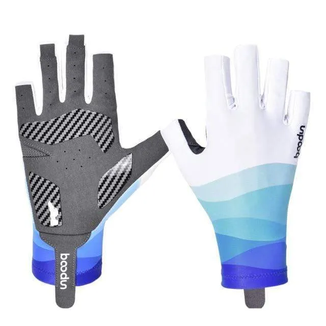 Summer Men Women Fishing Gloves Half Finger Breathable Cool Fabric Non-Slip Silicone Lure Fishing Sailing Sports Glove