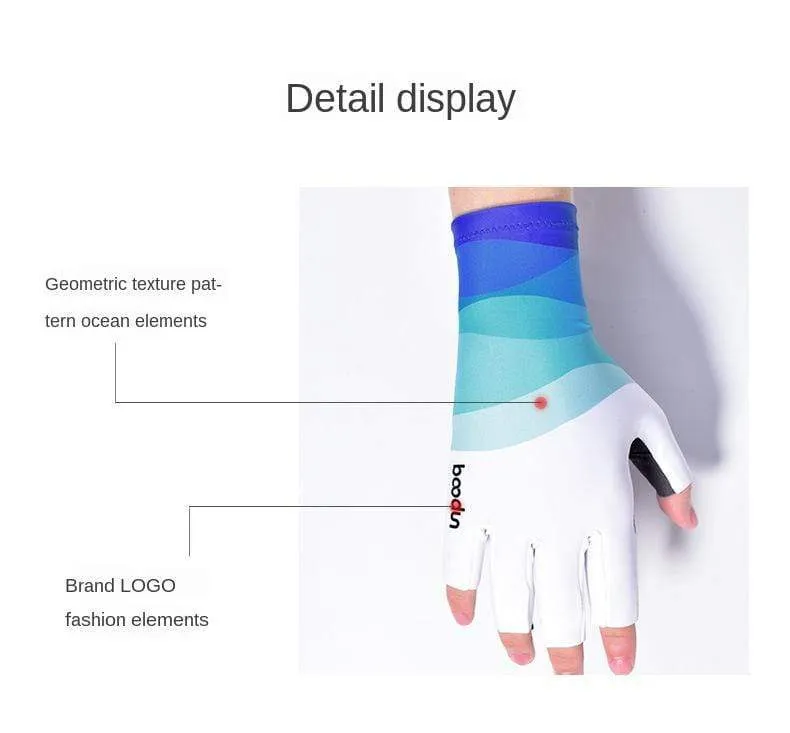 Summer Men Women Fishing Gloves Half Finger Breathable Cool Fabric Non-Slip Silicone Lure Fishing Sailing Sports Glove