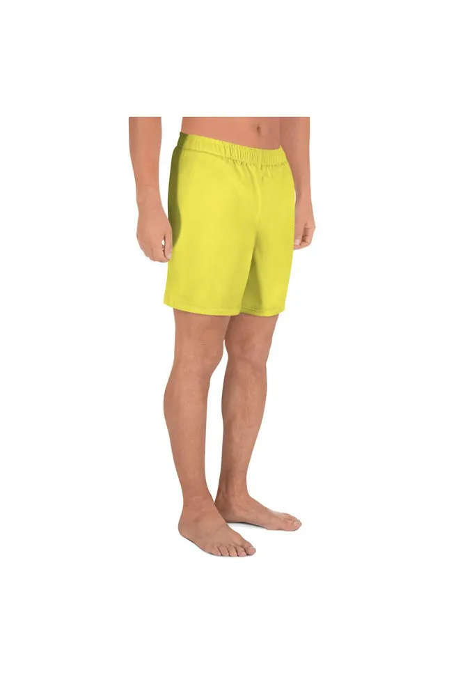 Summer Yellow Men's Athletic Long Shorts