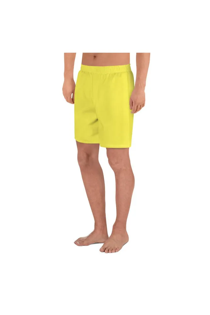 Summer Yellow Men's Athletic Long Shorts