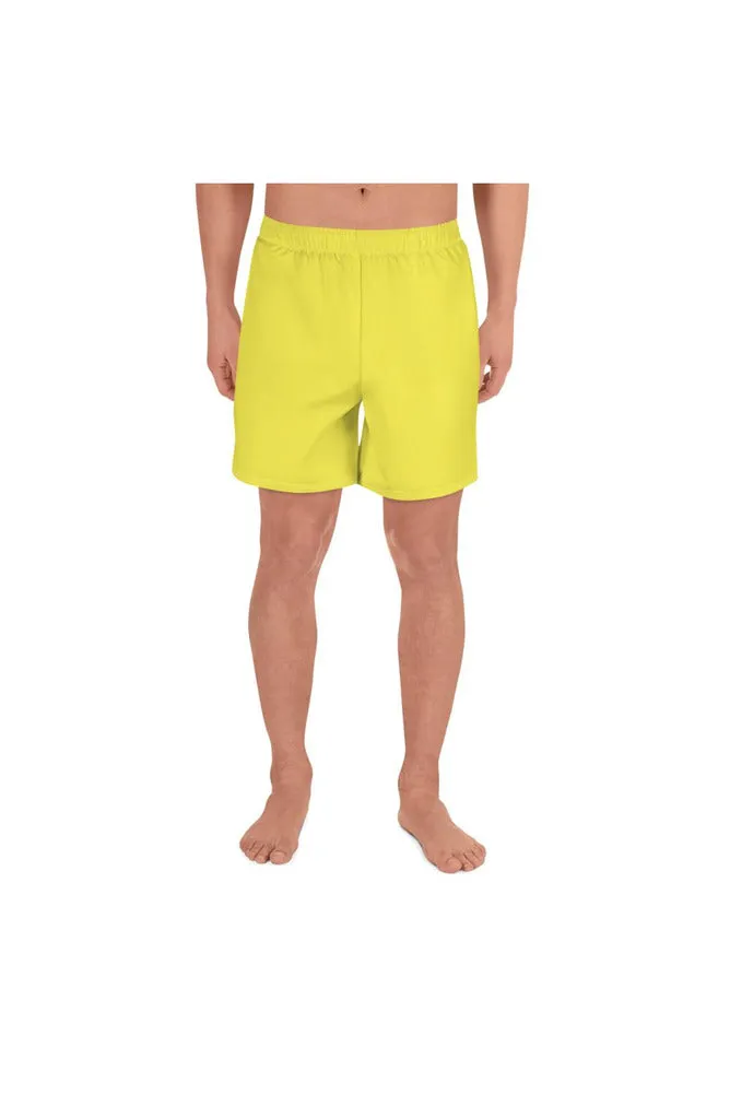 Summer Yellow Men's Athletic Long Shorts