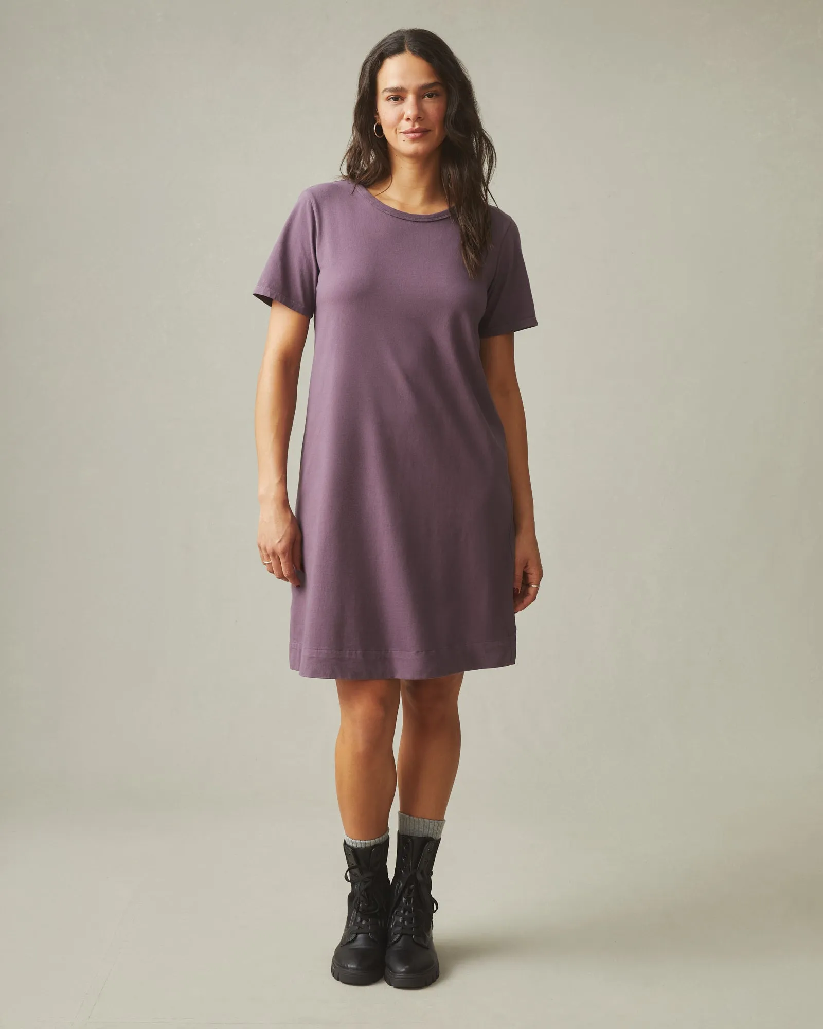 T-Shirt Dress - Black Plum