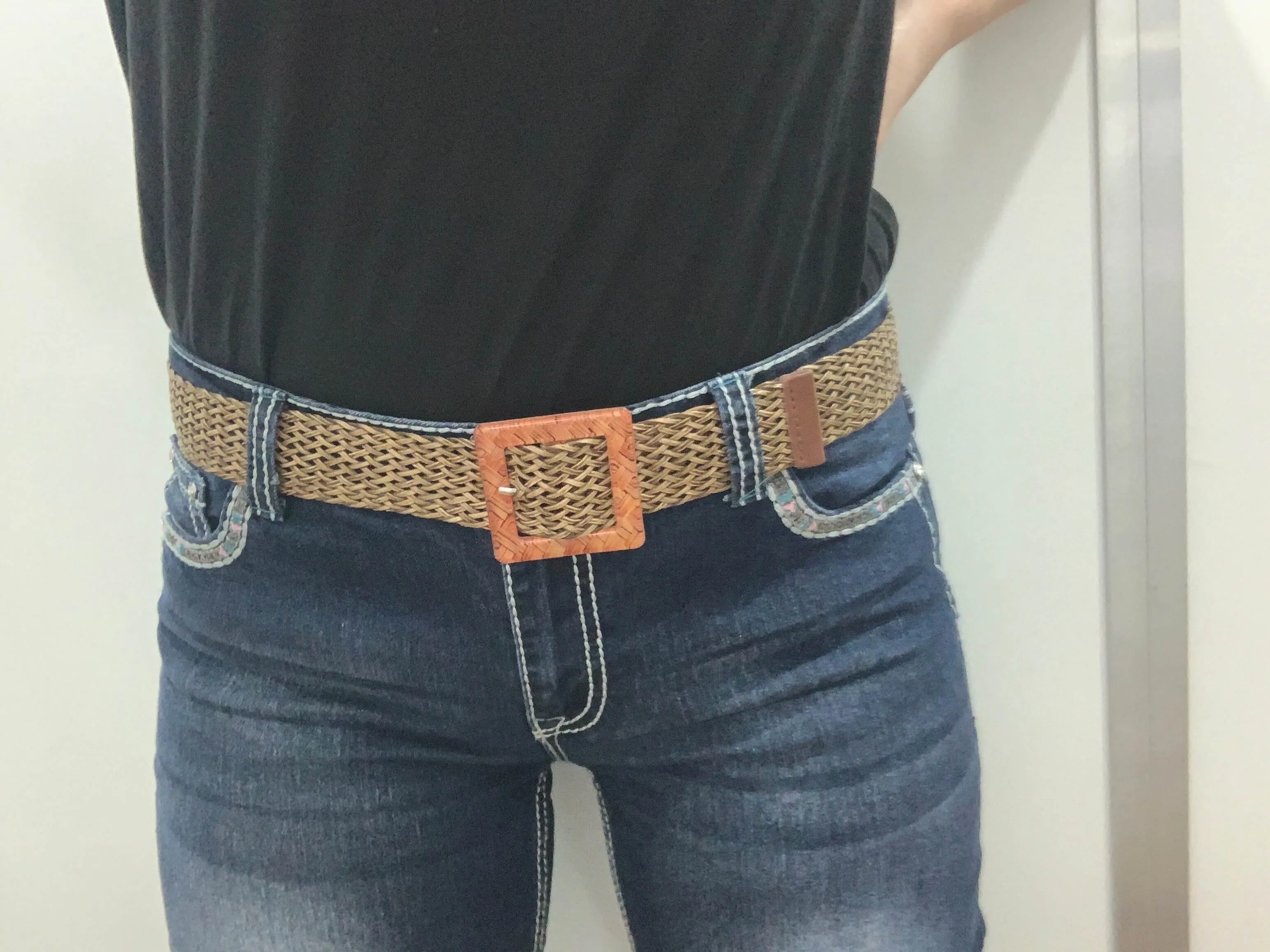 Women's Braided Fashion Khaki Belt