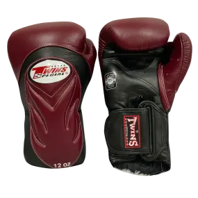 泰拳拳套 Thai Boxing Gloves : Twins Special BGVL6 Black Maroon